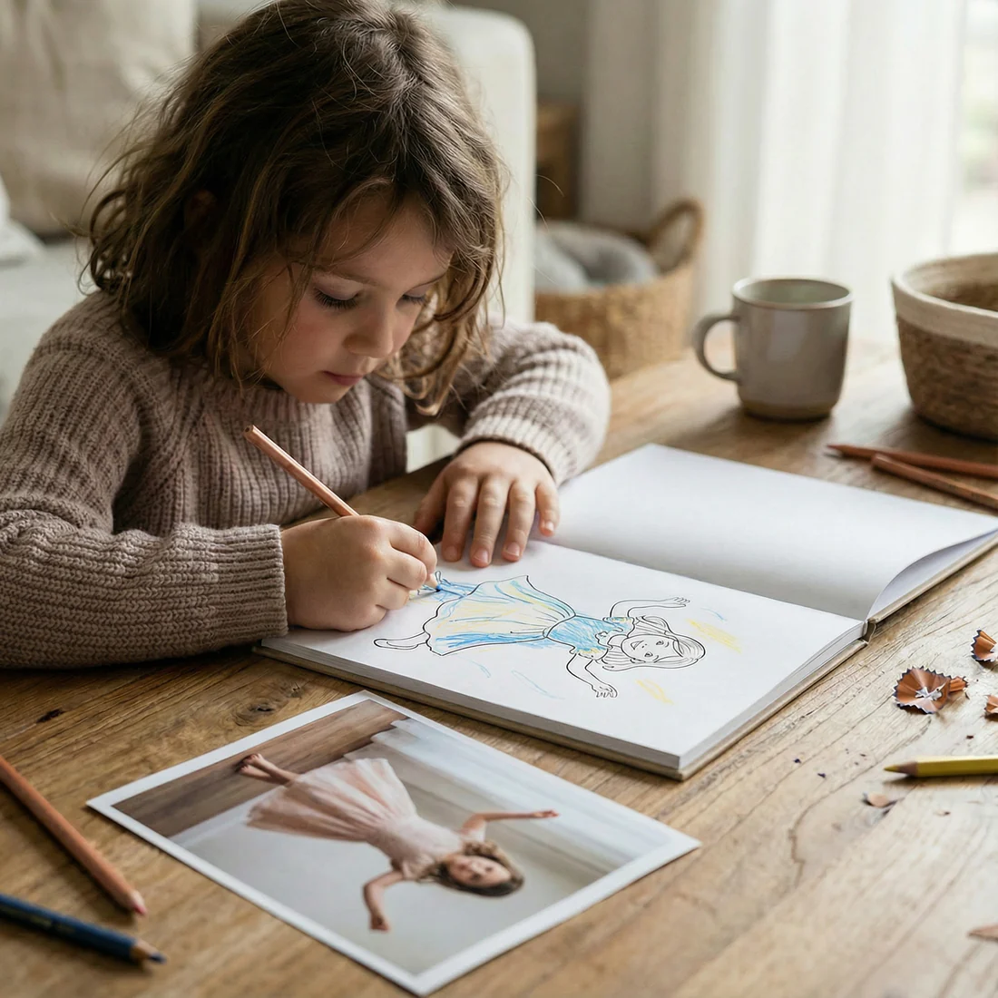 Printed Lemirai personalized coloring book made from family photos